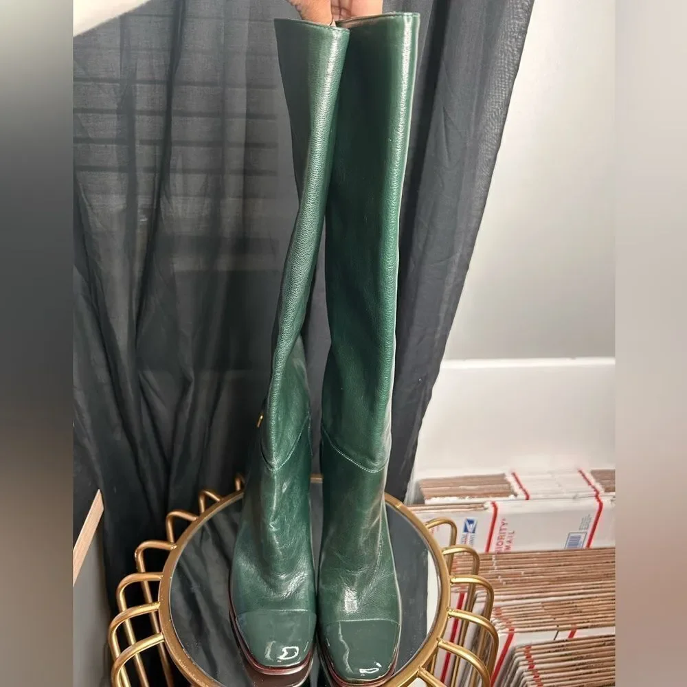 Tory Burch Banana Heel Buckle Boots NEW